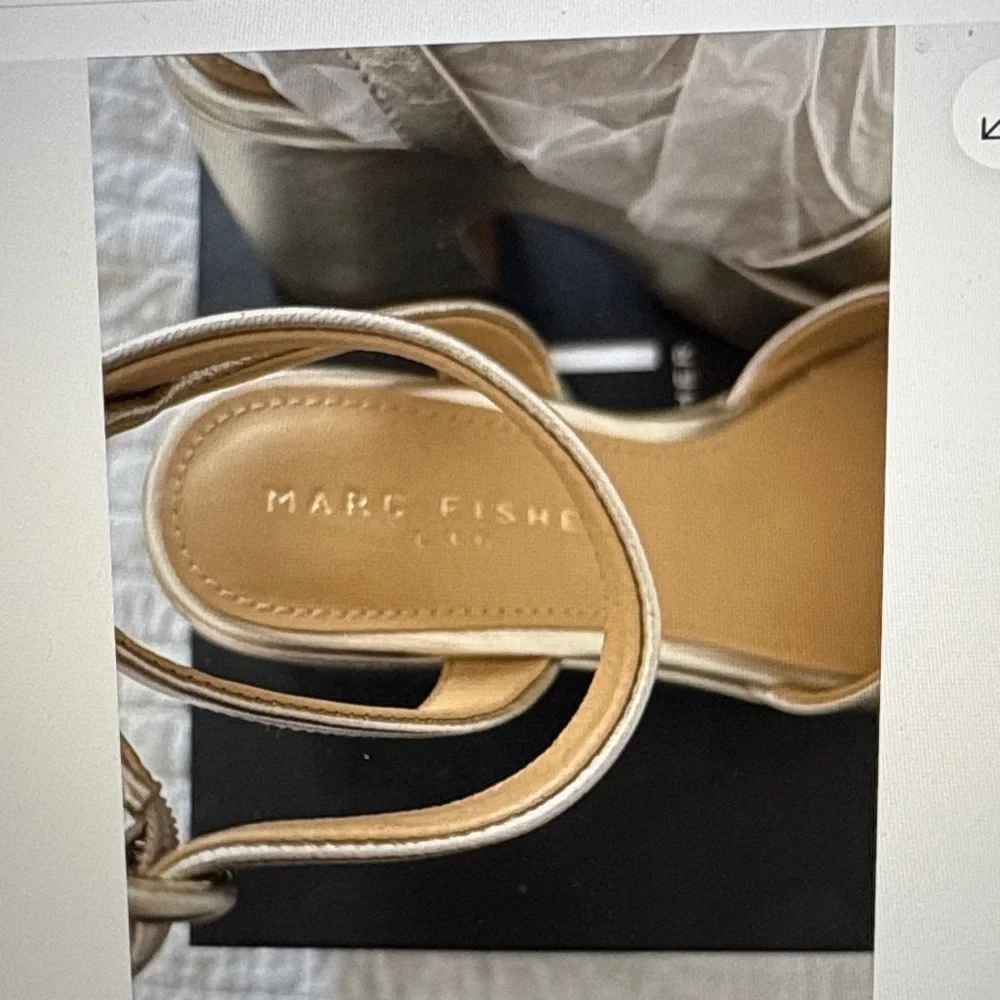 New! Marc Fisher Metallic Gold Sandals size 7 - Picture 5 of 8
